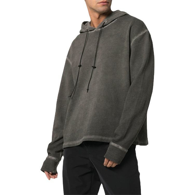 Vlastná uvoľnená fit pán Pánske umyté vintage pullover ulica Wear mikina mikiny