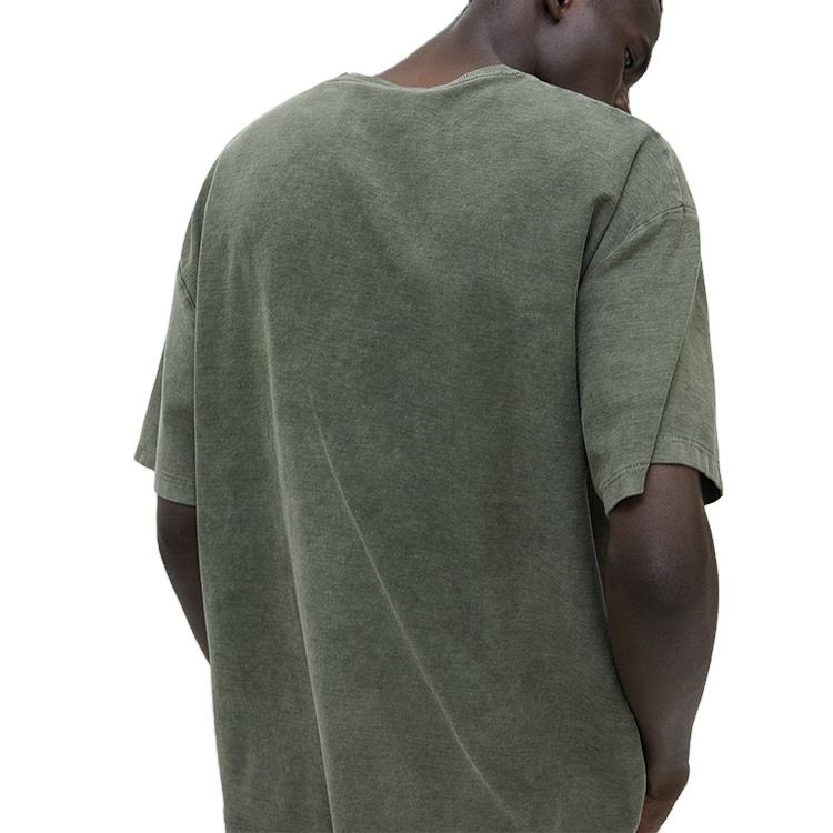 Camiseta personalizada de algodón para hombre, camiseta lavada de manga corta con bolsillo en el pecho vintage