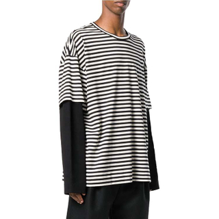 Custom Double Layer Long Sleeve Stripe T Shirt