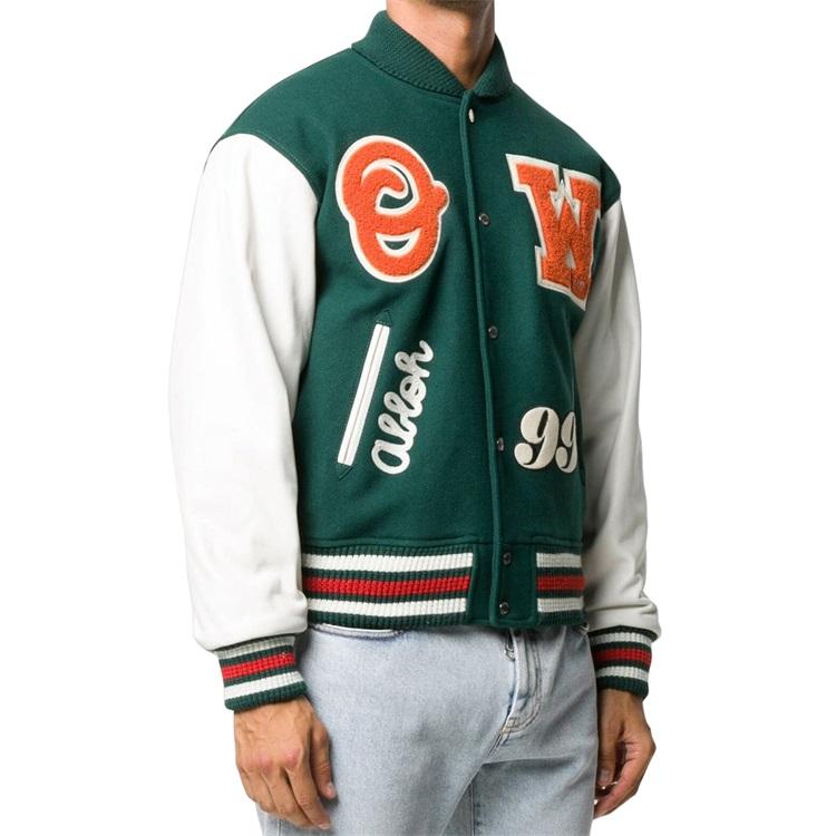 Oem Manufacturer High Quality Chenille Embroidery Men College Leather Sleeves Custom Baseball Bomber Letterman Varsity Jacket