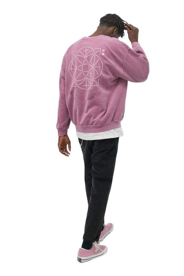 Högkvalitativa syratvättade kläder Herrtröja Custom Printed Sweatshirt