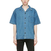 OEM Manufacturer Summer Blouse High Quality Short Sleeve Button Square Collar Classic Blue Men Denim Shirt
