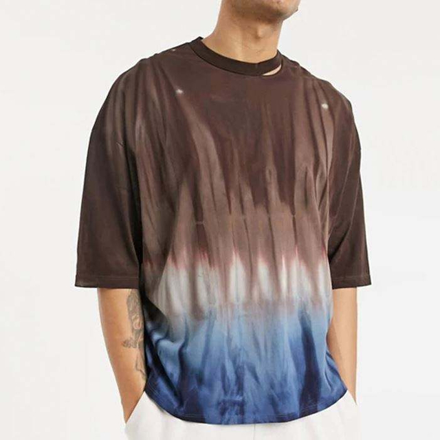 Clothing Factory Custom Boys' O-Neck T-Shirts Oversized Tie Dye Men Heavy Cotton T Shirt