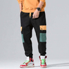 OEM Manufacturer Custom Mens Color Block Big Pockets Pants Multicolor Hip Hop Cargo Jogger Pants