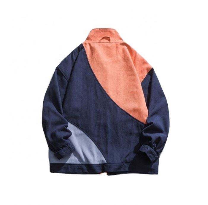 OEM Manufacturer Custom Men's Plus-Size Patchwork Color Wash Coat Jacket