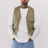 Hot Selling New Fashion Men's Vests Sleeveless Jacket Solid Color Zip Fastening Multi Pockets Mens Utility Vest