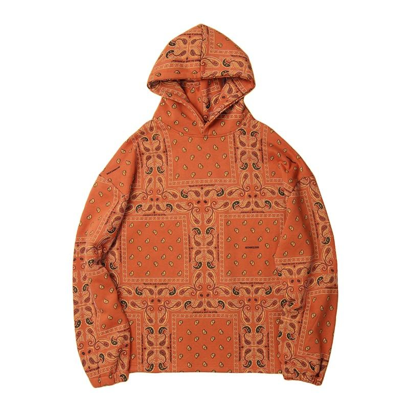 Vintage Print Men's Loose Selection In Multiple Colors Hoodie