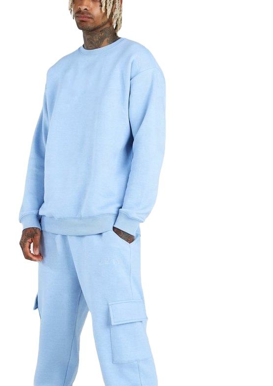 High Fashion 100 % Baumwolle, lockerer Herren-Trainingsanzug, Trainingsanzug, Herren-Sweatshirt-Jogger-Set mit Seitentaschen