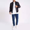 Custom Mens Black Waterproof Bike Motorcycle Windbreaker Zipper Leather Jacket For Mens