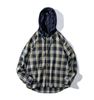 OEM Manufacturer Men's Loose Plaid Long-Sleeve Shirt Hooded Casual Oversized Shirt