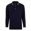 Mens Shirts Navy Tipped Long Sleeve Polo Shirt