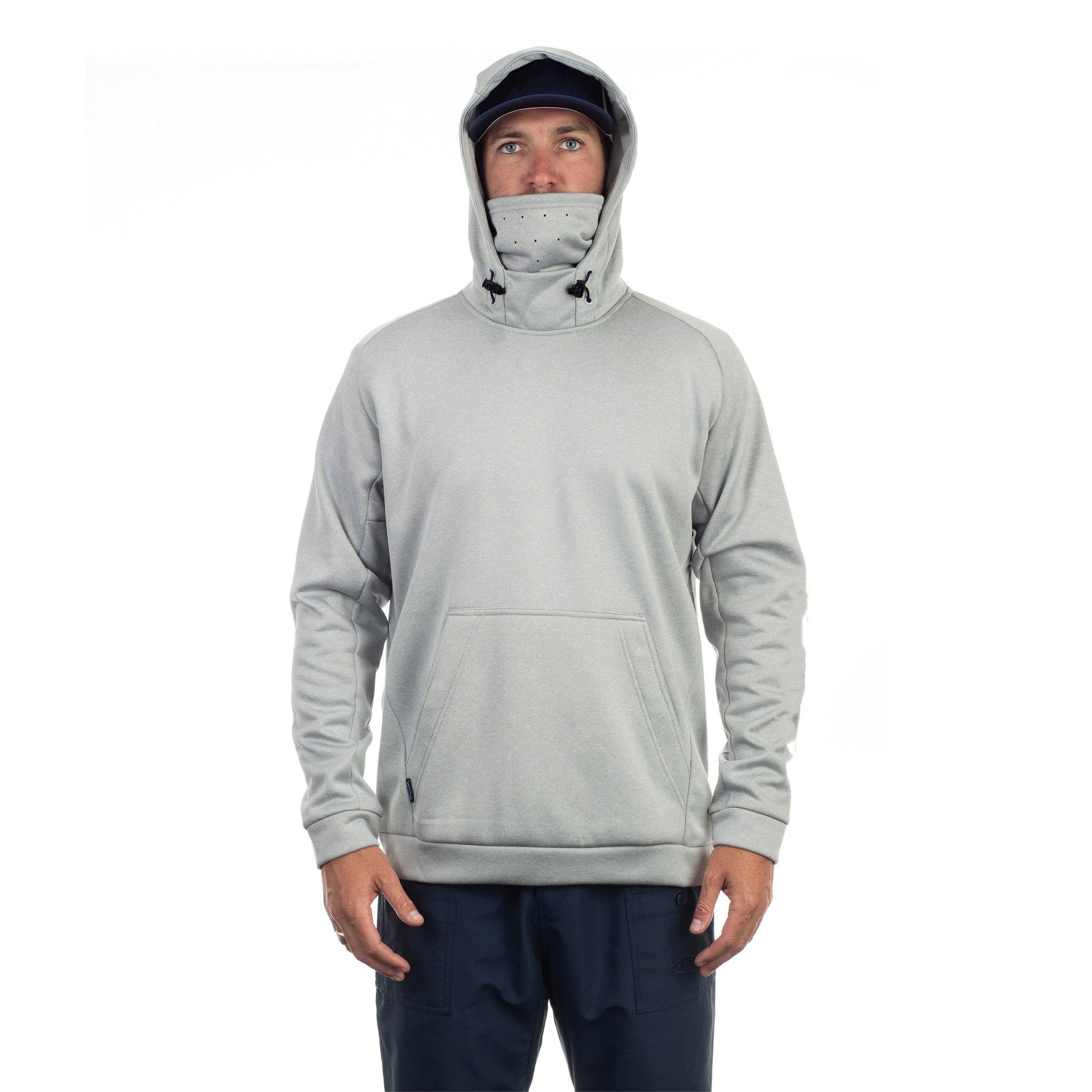 Logo personalizzato del produttore OEM Felpa con cappuccio da pesca per uomo mascherato in micropile accoppiato al 100% con copertura tecnica traspirante