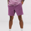 Hot Selling Fashionable Men's Slim Shorts With Utility Belt Washed Purple Heavyweight Canvas Shorts