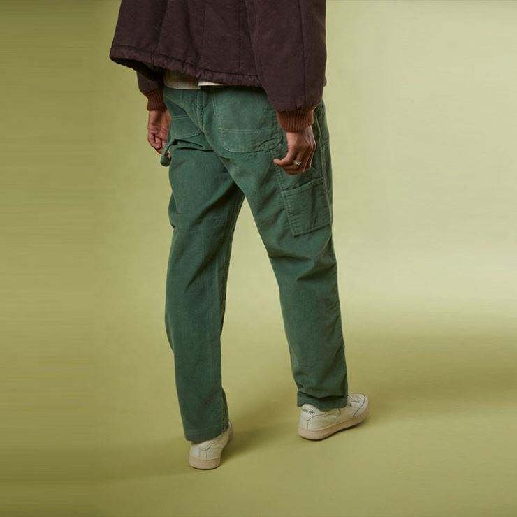 OEM Manufacturer Custom Men Corduroy Work Cargo Pants With Double Knee Patchwork Pants