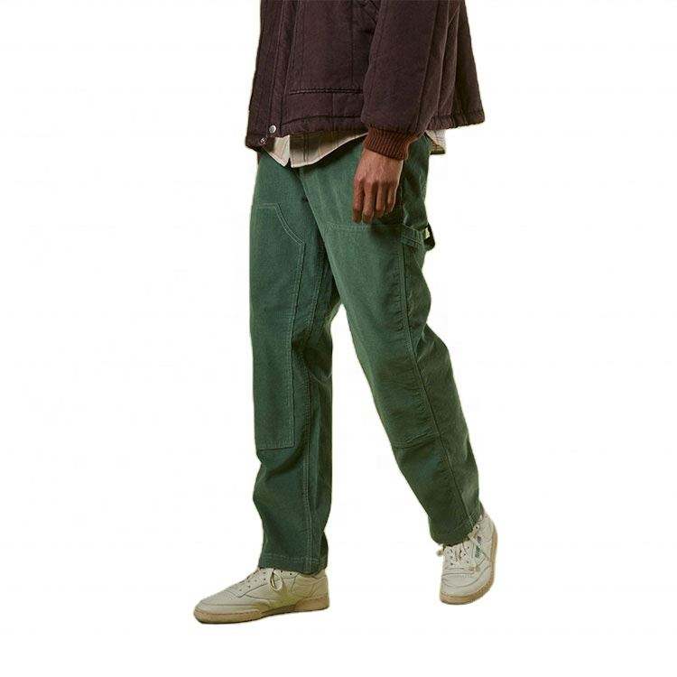 OEM Manufacturer Custom Men Corduroy Work Cargo Pants With Double Knee Patchwork Pants