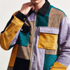 Hot Selling Windbreaker Jacket Mens Clothing Color Blocked Corduroy Zip Up Shirt Jackets