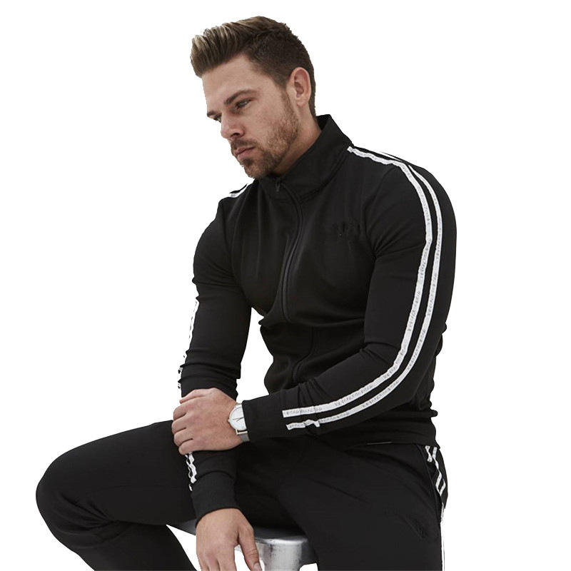 Wholesale Polyester Two Piece Active Wear Set Hoodie Logo Custom Sweatsuit Jogging Sweat Track Suit Sportswear Tracksuit For Men