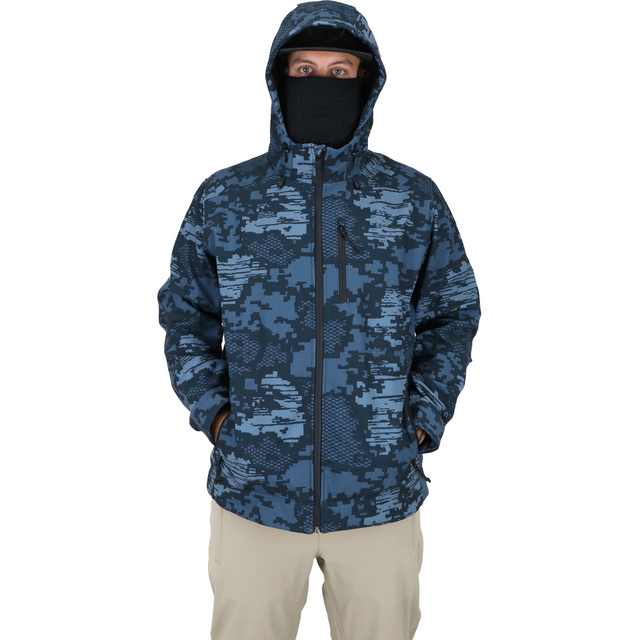 OEM -Hersteller benutzerdefinierte Logo Gesichtsabdeckung Stretch Softshell Camo Reißverschluss up Männer Angeljacke