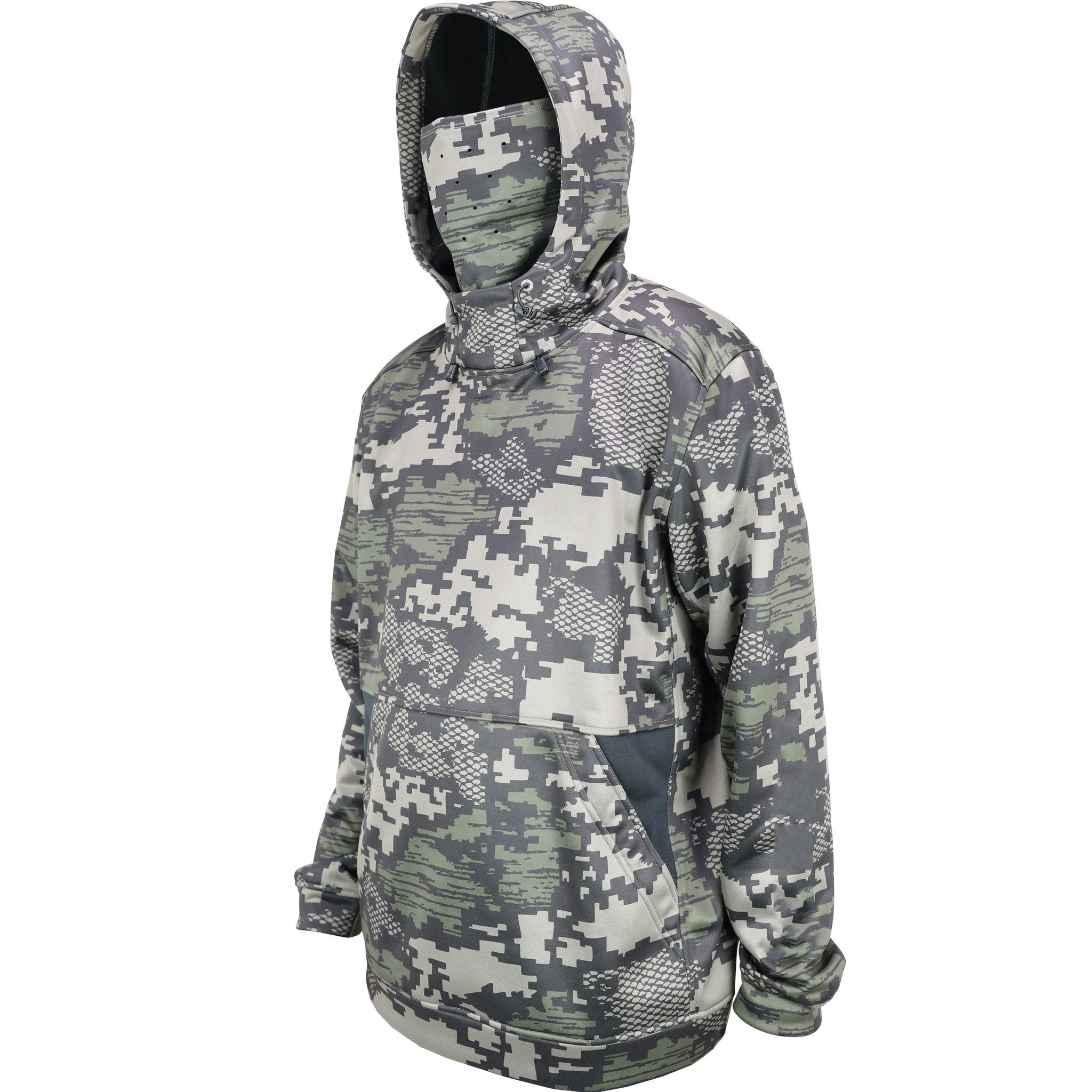 OEM Manufacturer Custom Logo 100% Poly Bonded Microfleece Face Cover Masked Tactical Men Fishing Hoodie