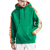 OEM Manufacturer Wholesale High Quality Custom Own Logo Green Orange Striped Pullover Hoodie With Mixed Color Blocking Hoodie