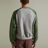 OEM Manufacturer Custom Men Crew Neck Color Block Sweatshirt Ribbed Cuffs Raglan Sleeve Split Color Sweatshirt