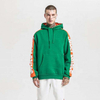 OEM Manufacturer Wholesale High Quality Custom Own Logo Green Orange Striped Pullover Hoodie With Mixed Color Blocking Hoodie