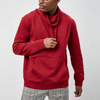 مصنع OEM مخصص هوديي الصوف Cowl Neck Pullover kangaroo جيب عادي من النوع الثقيل الأبيض للرجال