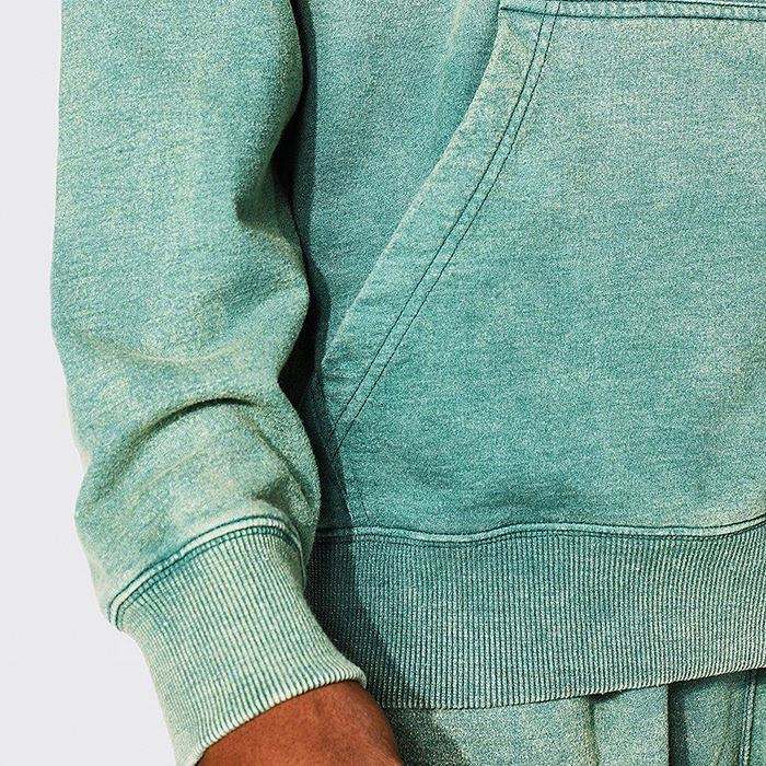 OEM Manufacturer Custom High Quality Oversized Plain Heavyweight Thick Green Vintage Washed Hoodies Pullover