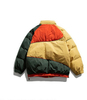 OEM Manufacturer Custom Men's Down Stand Collar Collared Color Patchwork Loose Cotton Coat Jacket