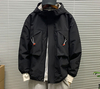 Oem Manufacturer Customized Solid Polyester Pocket Men's Coat Casual Loose Plus Size Jacket