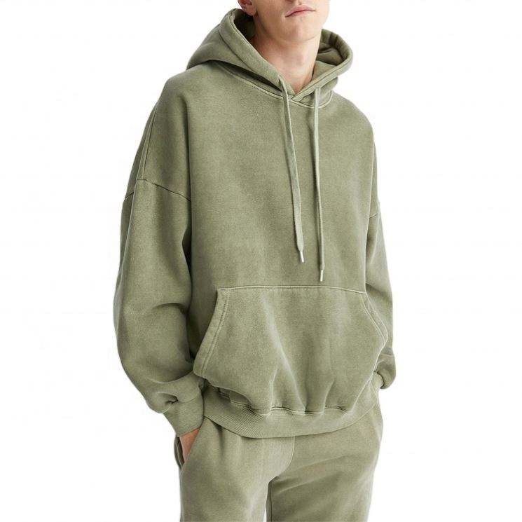 OEM Manufacturer Custom Men's Clothing Washed Distressed Oversized Hoodie Pullover Blank Faded Hoodie Sweatshirt Coats