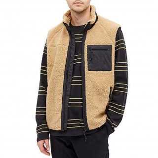 Gilet polaire Sherpa &agrave; col montant pour hommes, fabricant OEM, sans manches, avec veste de poche en Polyester, hiver
