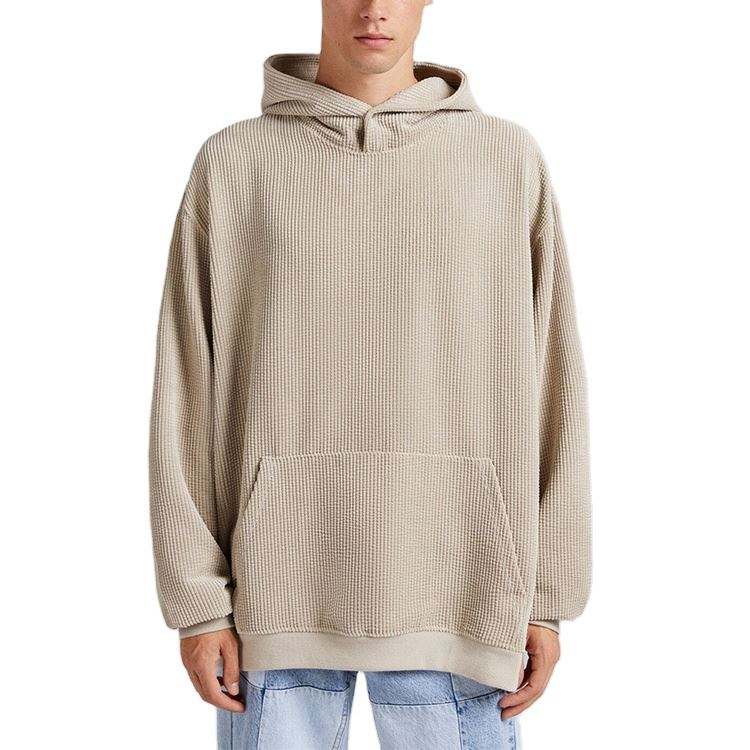 OEM Manufacturer 2022 Winter Custom Logo Street Wear Blank Oversized Men Corduroy Hoodie