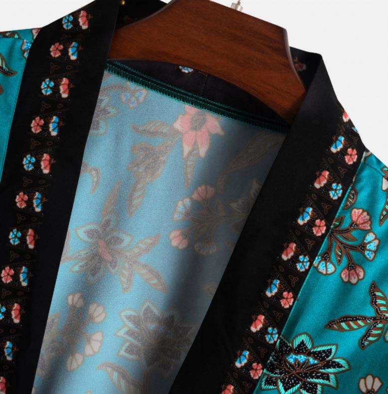 OEM Manufacturer Customized Thin Men Clothing Set Beach Printing Cardigan Shirts And Shorts Casual Men Short Set