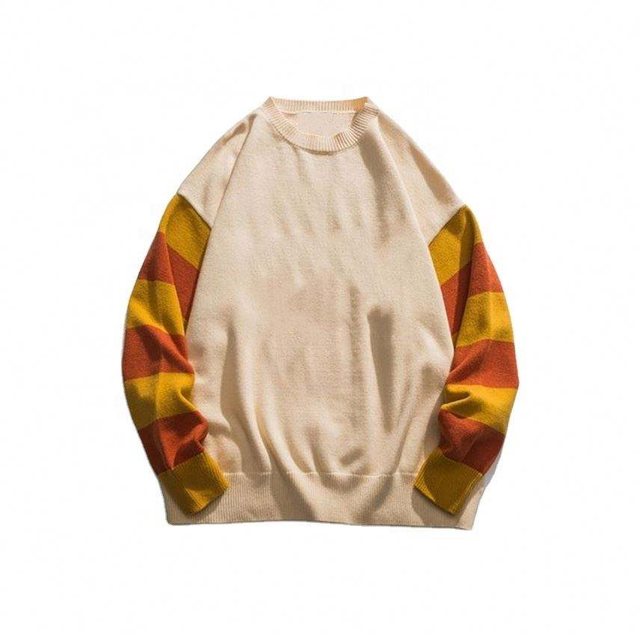 OEM -tillverkare Custom Men's Pullover Match Color Sweater Simple Fashion Knit
