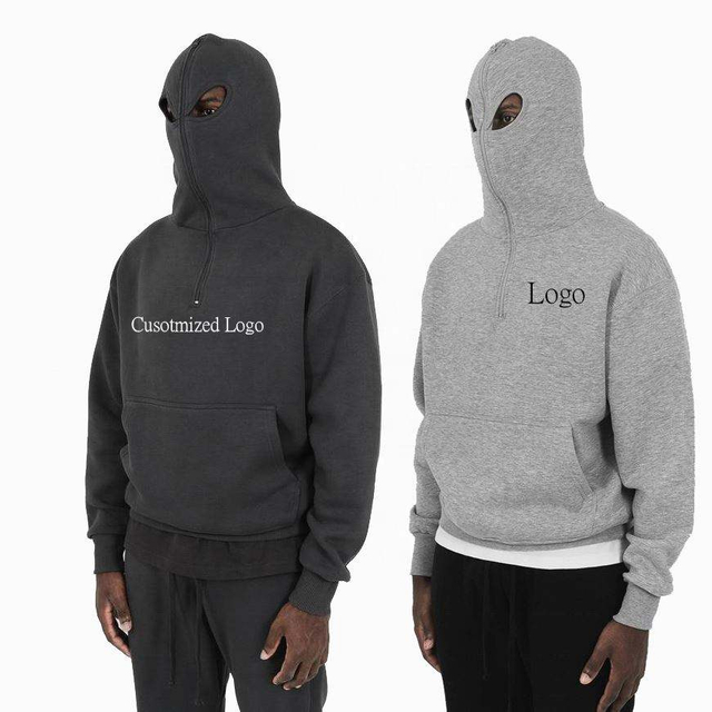 مصنع OEM مصنّع فريد من نوعه تصميم Hoodie Hoodie Hoodie Full Zip Hoodie مع غلاف الوجه من عيون Oken مخصصة