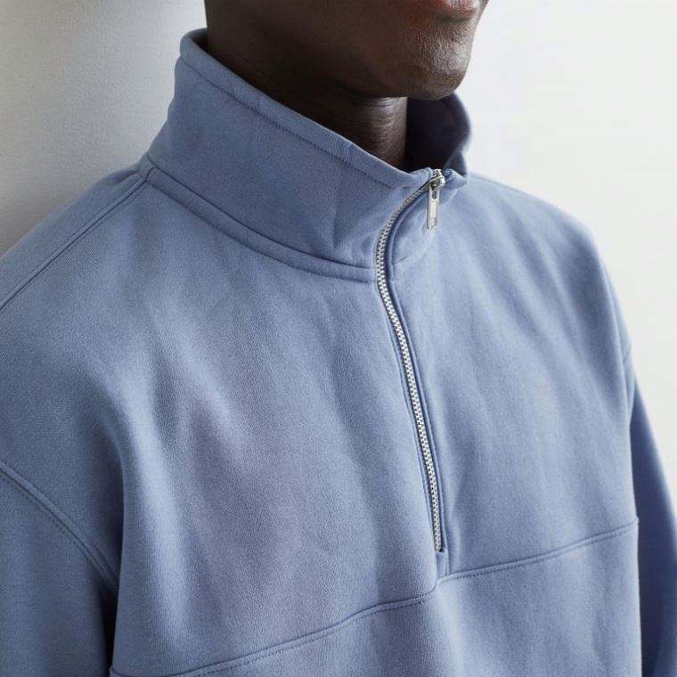 OEM Manufacturer Custom High Quality Men's Polar Fleece Fabric Quarter Zip Stand Collar Sweatshirt Pullover