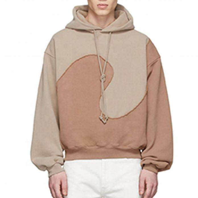 OEM Manufacturer Colorblock Custom Logo Plus Size Men's Hoodies & Sweatshirts Streetwear 100% Cotton Oversized Hoodie
