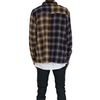 OEM Manufacturer Custom Relaxed Fit Two Tone Color Block Long Sleeve Big Plaid Check Flannel Shirts For Men