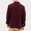 OEM Manufacturer Mens Shirts Chest Pocket Embroidery Logo Fleece Overshirt In Burgundy