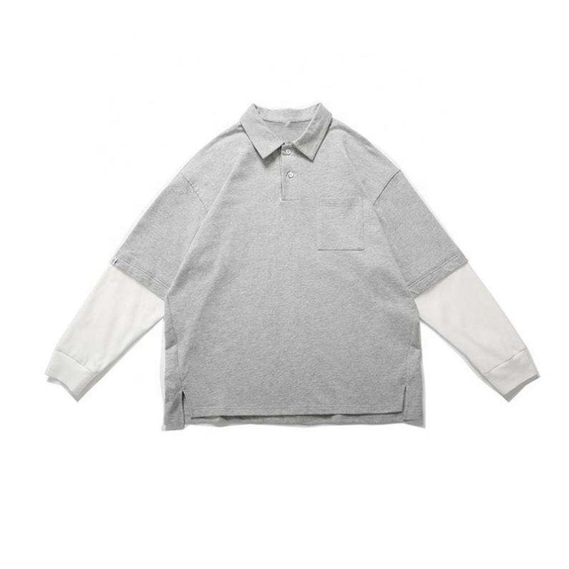 OEM Manufacturer Service Men's Clothing Personality Fashion Contrast Color Lapel Casual Loose Shirt Pullover Custom Hoodies