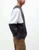 OEM Manufacturer Custom Men Color Block Crew Neck Double Stitching Sweatshirt Contrast Color Oversized Sweatshirt