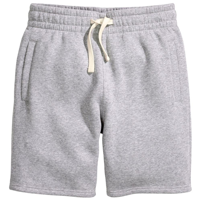 卸売灰色の100％コットンプレーン屋外ニットショーツ男性用