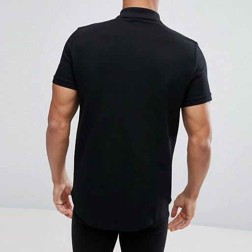 Zelta Ķīnas piegādātāja pielāgots tukšs melns kokvilnas vīriešu Slim Fit polo T krekls