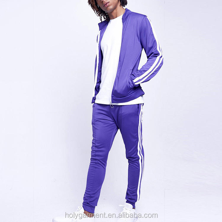OEM Design Low Moq Men Zip Jacket & Skinny Jogger Custom Logo Sweatsuit