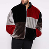 Colorblock Winter Jacket Men Long Sleeves Fur Oversized Plus Size Jacket Bomber
