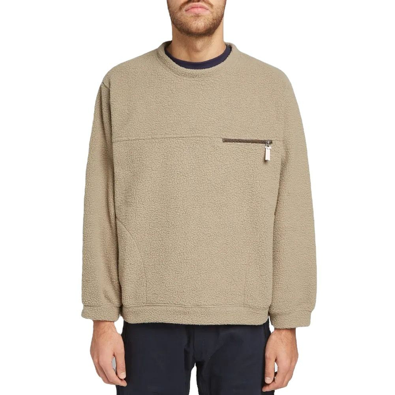 Custom Design Mens Pullover Crewneck Sherpa Fleece Plain Sweatshirts