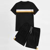 Men Summer Shorts Set Short Sleeve Striped T Shirt And Shorts Two Piece Sets