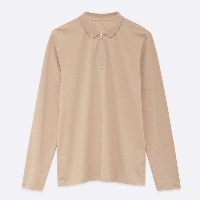 Pánske polo tričká vysokej kvality s jednoduchým dlhým rukávom zo 100 % bavlny