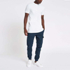 Mens Cargo Formal Casual Chino Slim Cropped Classic Side Pockets & Leg Cuffings Trousers